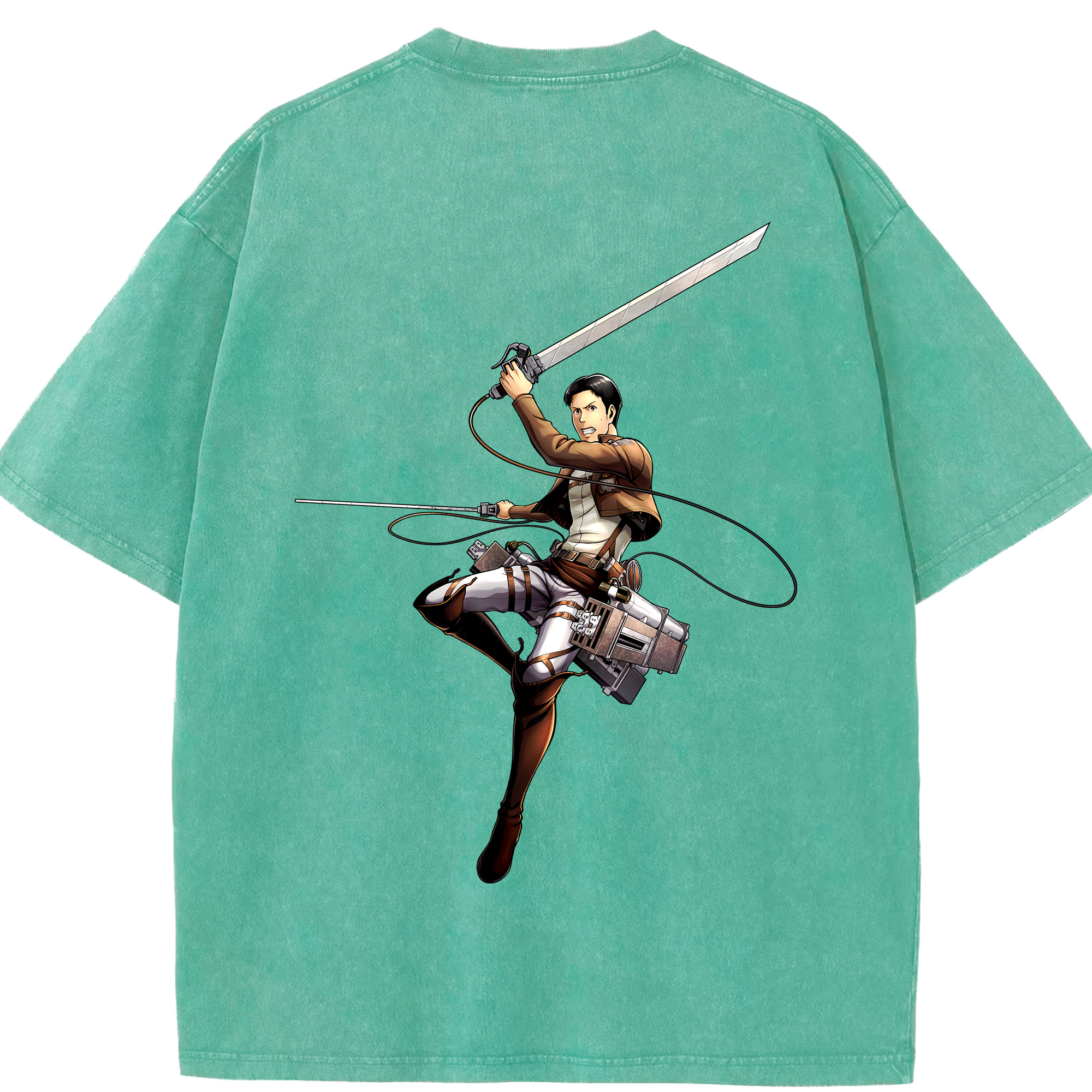 （画像用） 進撃の巨人 Attack on Titan 綿100% ヴィンテージ風 半袖Tシャツ（背面プリント）